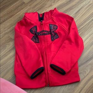Under Armor red hoodie jacket size 4